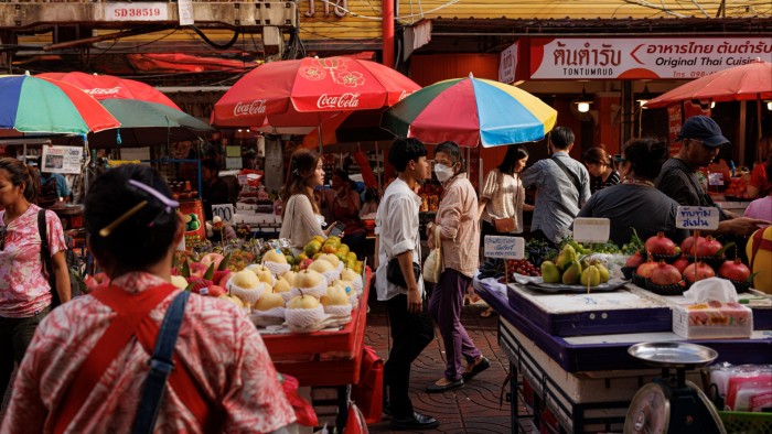 Fruits for sale at a street market in Bangkok, Thailand